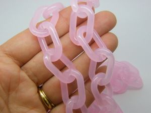 1 Meter imitation jelly pink acrylic quick link chain FS
