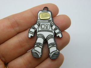 4 Astronaut pendants black white  acrylic P215