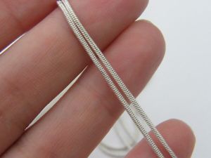 1 Necklace chain 45cm 17.7&quot; silver plated with extension stainless steel FS362