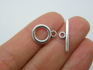 10 Toggle clasps sets antique silver tone FS393