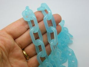 1 Meter imitation jelly blue acrylic quick link chain FS