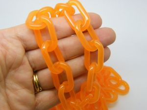 1 Meter imitation jelly orange acrylic quick link chain FS