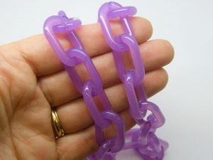 1 Meter imitation jelly orchid purple acrylic quick link chain FS