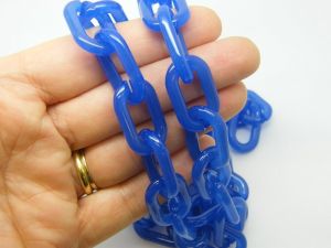 1 Meter imitation jelly royal blue acrylic quick link chain FS