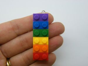 2 Rainbow block toy pendant acrylic P345