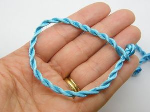 8 Blue cord bracelets 19cm FS