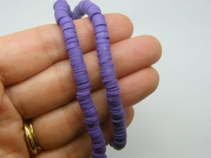 310 Purple beads 6mm polymer clay B147  - SALE 50% OFF