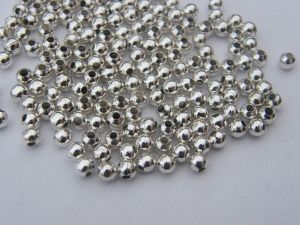 500 Spacer beads 4mm silver plated FS400