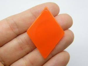 8 Rhombus pendants beautiful bright orange resin M542