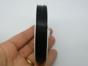 1 Roll tiger tail beading wire 50 meter black nylon coated stainless steel 0.38mm