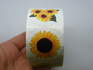1 Roll 500 Sunflower stickers