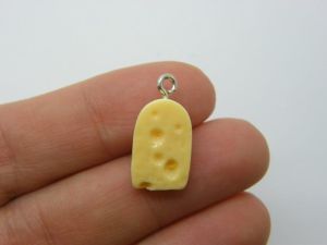6 Piece of cheese charms yellow resin FD296
