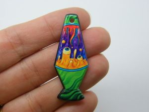 2 Alien rocket pendants acrylic P611