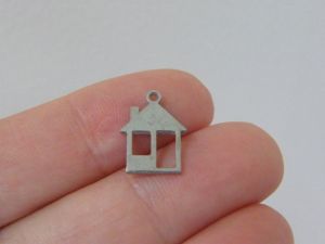 2 House charms silver tone stainless steel P69