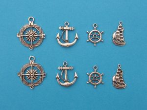 The Nautical Collection - 8 antique silver tone charms