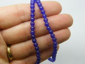 90 Natural dyed  jade beads purple 4mm beads B129
