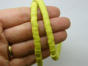 310 Yellow green beads 6mm polymer clay B126 - SALE 50% OFF