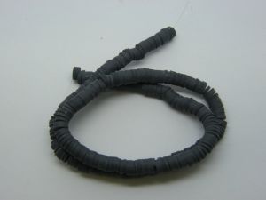 310 Charcoal beads 6mm polymer clay B128