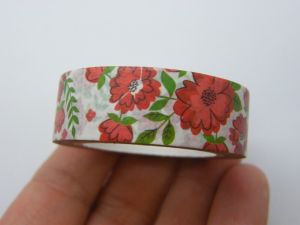 1 Red flowers washi tape ST
