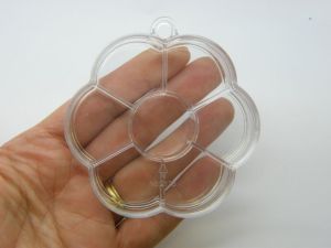 2 Flower storage box pendants clear plastic - SALE 50% OFF