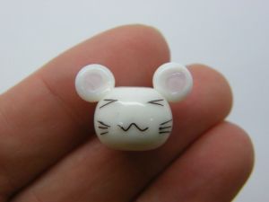 1 Mouse bead handmade porcelain glass A505