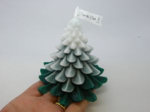 1 Christmas tree snow pine tree candle