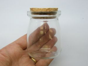 1 Glass bottle jar with cork 76 x 56mm