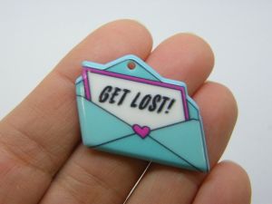 2  Get lost envelope charms acrylic P468