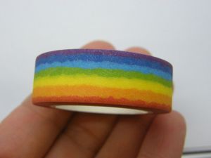 1 Roll smudgy rainbow stripe washi tape ST