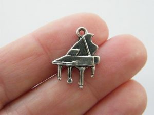 10 Grand piano charms tibetan silver MN78