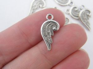 BULK 50 Angel wing charms tibetan silver AW26  