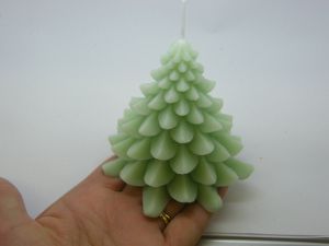 1 Christmas tree pine tree lighter green candle