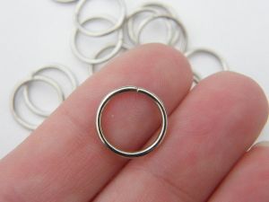 100 Jump rings 12mm silver tone FS438