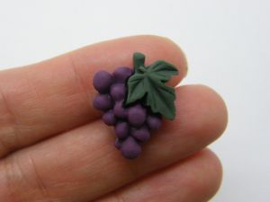 12 Grapes embellishment cabochons purple green resin FD448
