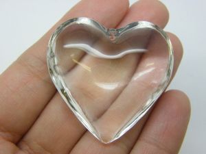 1 Heart pendant clear glass H220