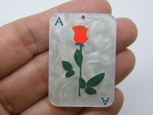 2 Ace rose pendants acrylic P51