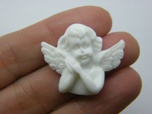 8 Angel cupid embellishment cabochons white AW19