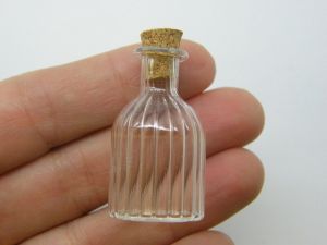 1 Glass bottle with cork clear glass M363