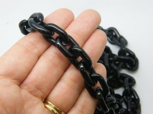 1 Meter black acrylic quick link chain FS