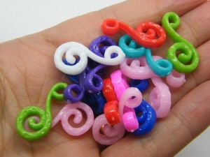 50 Spiral pendants charms random mixed acrylic M217 - SALE 50% OFF