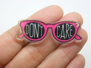 2 Don&#39;t care sunglasses pendants pink black clear acrylic M83