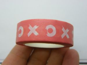 1 X O X O  red white washi tape ST