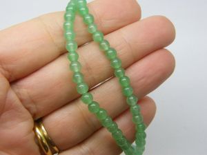 90 Natural dyed  jade beads green 4mm beads B53