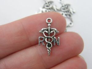 8 RN ( registered nurse ) charms antique silver tone MD6