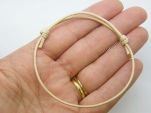 BULK 50  Waxed cord knot beige bracelet 02