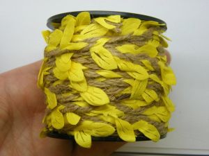 10 Meter brown and yellow leaves hemp cord 01A