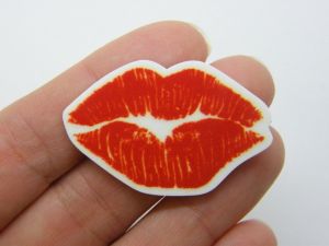 4 Lips mouth kiss embellishment cabochon resin P642