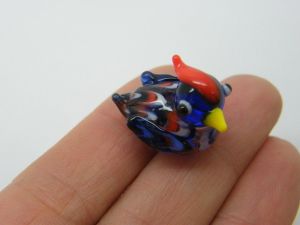 1 Duck bead handmade blue lamp work glass B247