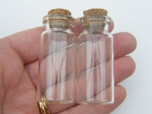 5 Mini glass bottles with corks GB4