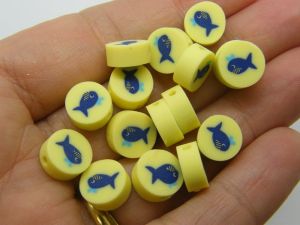 30 Whale beads polymer clay FF710 - SALE 50% OFF